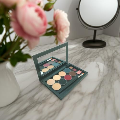 Customizable Makeup Palette with Mirror & 20 Metal Stickers