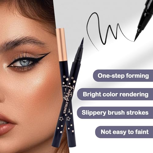 Beauty Fantasy Eyeliner Pen ? Ultra-Fine Felt Tip, Waterproof & Smudge-Proof Liquid Eyeliner, 24H Long Wear, Jet Black, Quick-Drying, Cruelty-Free, 0.01 FL.OZ/0.4 ML
