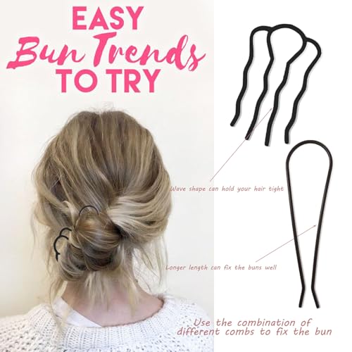 Metal Hair Side Combs Set - 7 Pc Hair Fork Pins for Buns & Updo