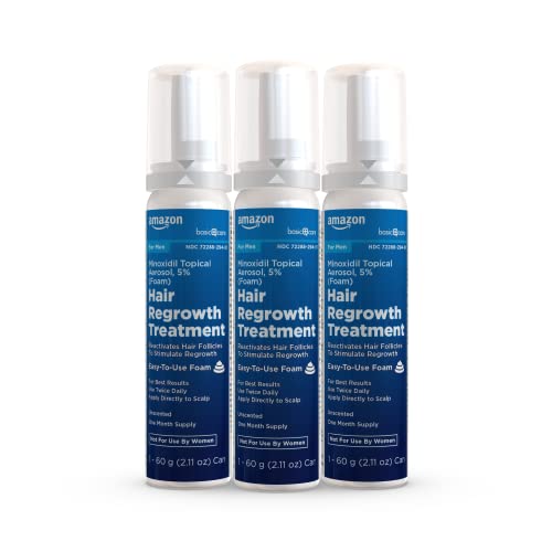 Minoxidil 5% Foam Hair Regrowth Treatment for Men, 3-Pack