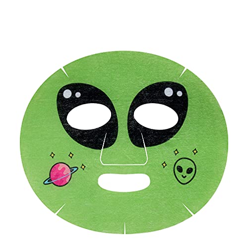 The Creme Shop Animal Sheet Mask, Korean, Hydrating, Collagen, Vitamin C, Anti-Aging - Pack of 3 (Alien)