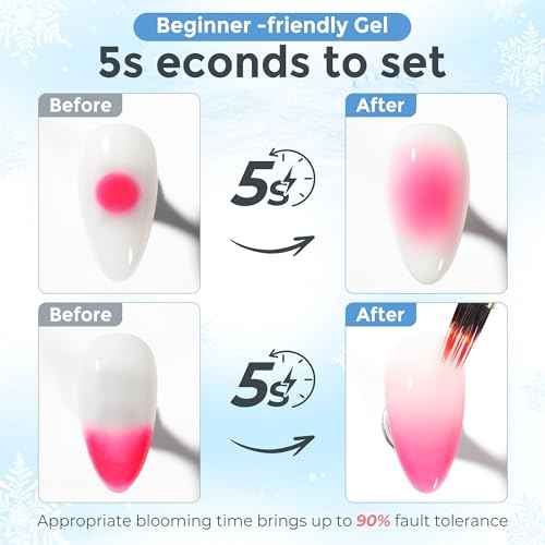 Blooming Gel Nail Polish Clear: 15ml Nail Blooming Gel Uv Led Blossom Nail Art Accessories Stuff for Spreading Effects, Marble Watercolor Christmas Floral Print Nails Art Design Magic Gift