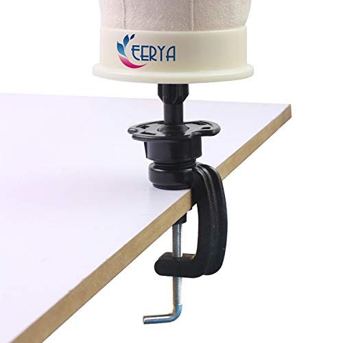 Wig Mannequin Head Stand with Clamp - Black