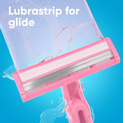 Disposable Razors for Women - 18 Count, Comfort Handle & Lubrastrip