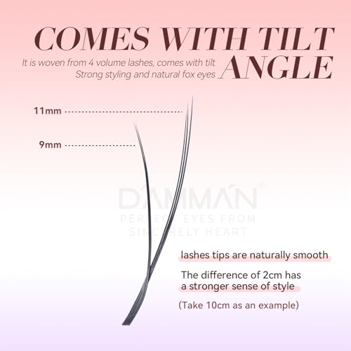 DAMMAN Slant Flying YY Lashes 0.07 Mix 9-14mm Fox Eyes