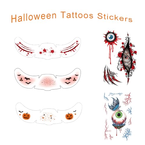 Temporary Tattoos Halloween 5-Piece Set Fake Stickers