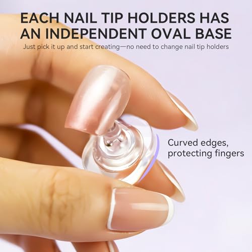 ESUOHYM Clear & White Non-Magnet Nail Stand for Press-On Nails & Art Practice - Large