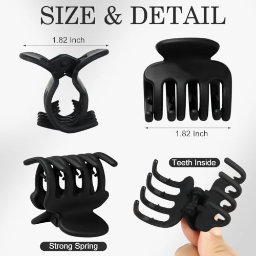 Sisiaipu 12Pcs Hair Clips Set - 1.8 Inch Claw Clips for All Hair Types