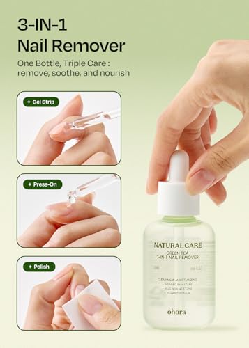 ohora Green Tea 3-in-1 Nail Remover 50mL - Non-Acetone Formula