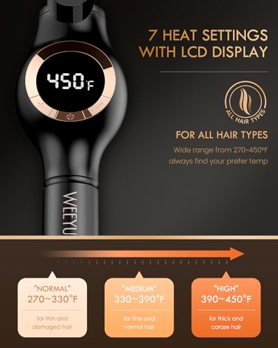 2 Inch Ceramic Curling Iron Wand with LCD Display
