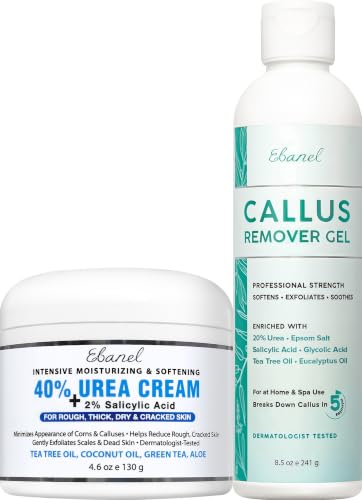 Ebanel 6.55oz Salon-Grade Callus Remover Gel & 40% Urea Foot Cream Set – Pack of 2