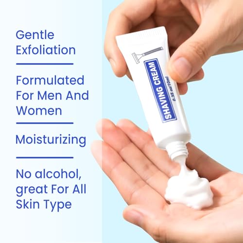 200 Pack Travel Size Shaving Cream Bulk,10ml/0.35fl oz Individually Wrapped Mini Disposable Shaving Cream in Bulk 1.2x2.8 inch Travel Size Toiletries Amenities for Guests,Homeless,Charity