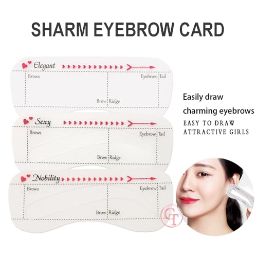 Eyebrow Stencil Template Kit - 10 Reusable Silicone Shapes