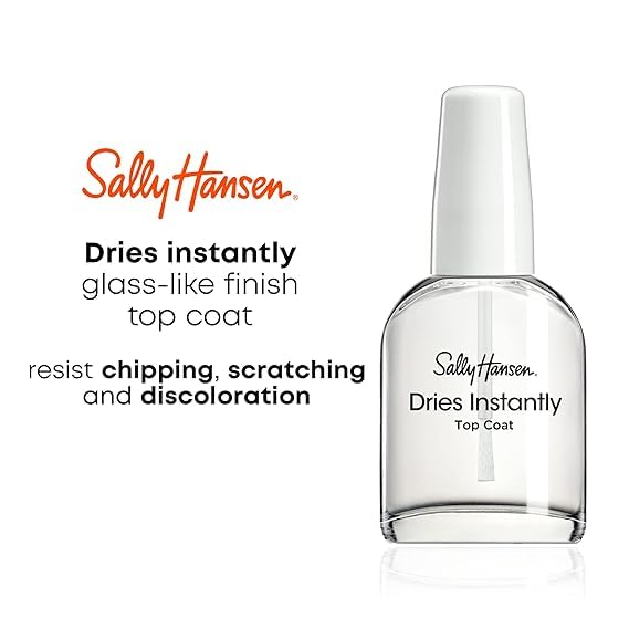 Quick Dry Clear Nail Top Coat - Dries Instantly, Long Lasting, 0.45 Fl Oz, Pack of 1