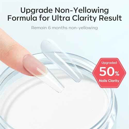 Modelones Acrylic Powder, Upgraded 4.23oz Crystal Clear Nail Acrylic Powder for Nail Art 3D Carving French Nails Extensions, Non-Yellowing, Gifts for Women