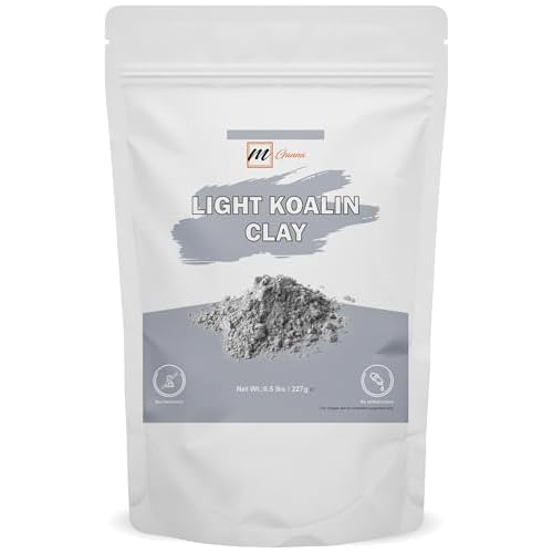 100% Natural Light Kaolin Clay Powder for Facial Masks, Creams, Face Masks, and Soap Making 0.5Lbs