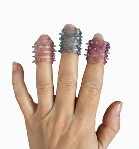 Textured Silicone Finger Covers for Skin Picking Support - 3-Pack