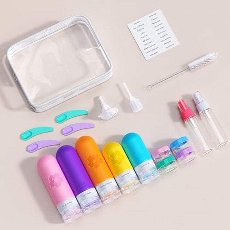 20-Pack Travel Bottles TSA Approved Silicone Leak Proof Toiletries