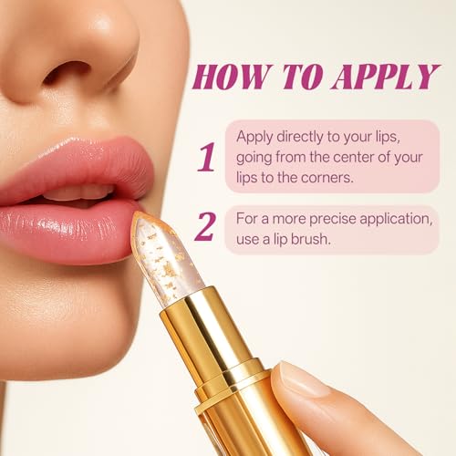 EELHOE PH Lipstick Color Changing, Clear Color Changing Lipstick, Transfer Proof Lip Balm with Gold Foil Inside, Long Lasting 12 Hour Wear, Hydrating & Lightweight