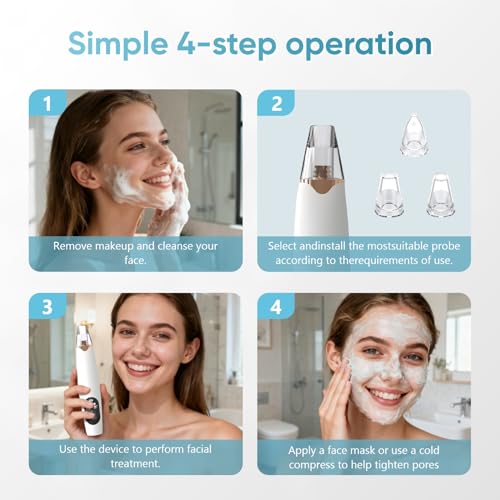 Gacavks Blackhead Remover Pore Vacuum - USB Rechargeable Facial Cleaner
