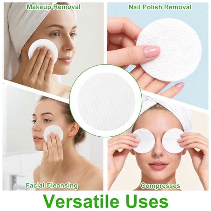 150 Extra Large Lint-Free Cotton Rounds 3.14" for Makeup & Cleansing