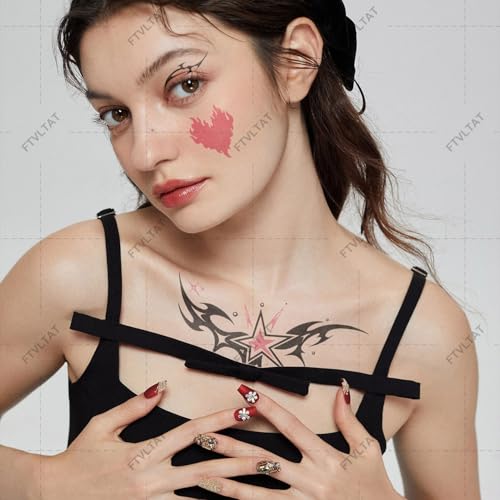 Y2K Temporary Tattoos for Women - 30+ Waterproof Designs