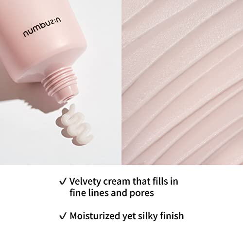 numbuzin No.3 Velvet Beauty Cream | Facial Makeup Primer, Textured Skin, Poreless Smooth Powdery Finish, Niacinamide, | Korean Skin Care, 2.02 fl oz