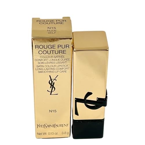 YVES SAINT LAURENT Rouge Pur Couture Satin Lipstick # N15 NUDE SELF YSL Lipstick Women 0.13 oz / 3.8 g | N15, Nude Self, 0.13 oz, 3.8 g, Women