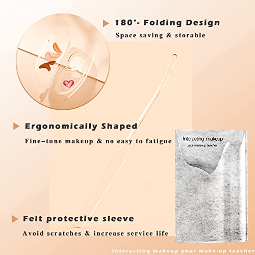Acrylic Makeup Mixing Palette with Spatula & Felt Bag - 180° Folding