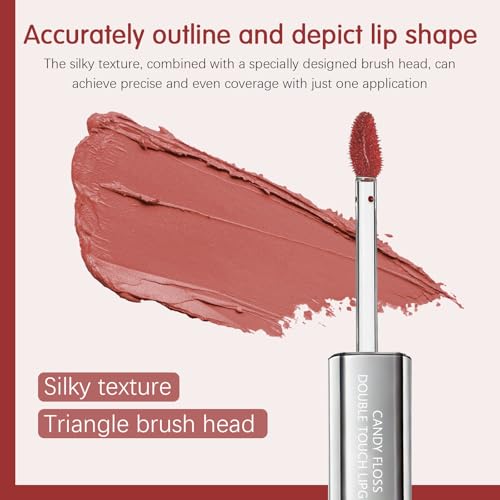 Double-Ended Lip Gloss ? Nourishing Tinted Lip Oil for a High-Shine Finish, Plumps, Non-Sticky, Moisturizes Dry Lips, Vegan & Cruelty-Free Lip Makeup (02 Apricot Pink)