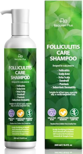 Recuren Plus Folliculitis & Scalp Treatment Shampoo - Anti-Fungal, Soothing, Sulfate-Free