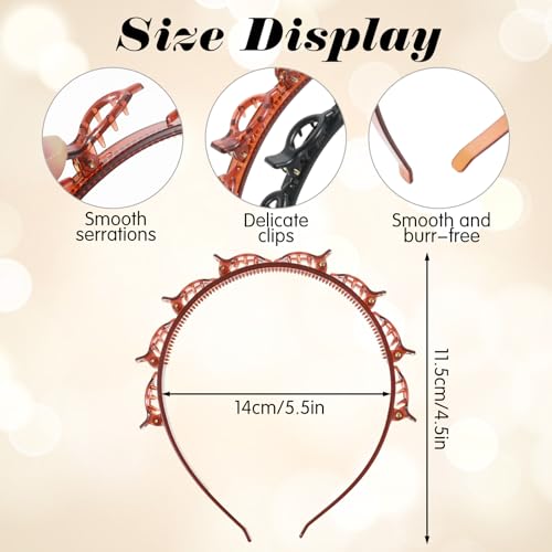 4-Piece Zig Zag Hair Clip Headband Set for Curly Hair