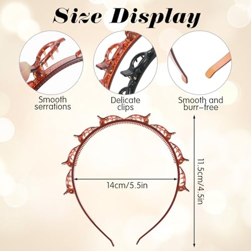 4-Piece Zig Zag Hair Clip Headband Set for Curly Hair