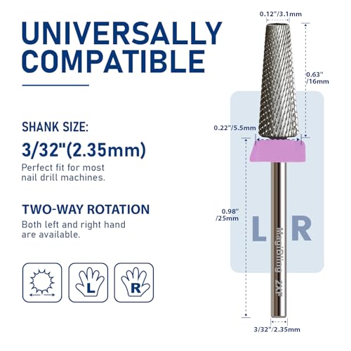 5-in-1 16mm Tapered Barrel Nail Drill Bit - Double Fine Tungsten Carbide