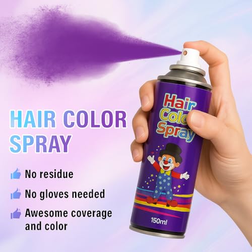 5-Color Temporary Hair Spray Set - Washable & Non-Toxic