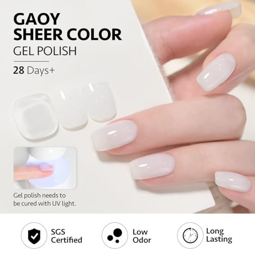 GAOY Jelly Gel Nail Polish 16ml Sheer Translucent UV Cure for Nail Art DIY