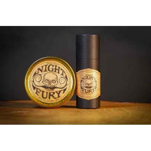Night Fury Shampoo Bar and Night Fury Mustache Wax Remover Oil Set | 1 oz Amber Dropper Bottle | 4 oz Shampoo Bar