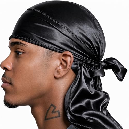Veeta Superior Silk Durag for Men & Women - Smooth Satin, Extra Long Straps