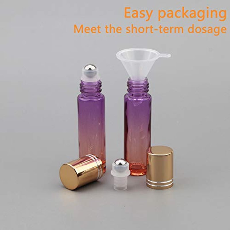 Ellbest 10ml Essential Oil Roller Bottles, 10-Pack Glass with Stainless Steel Balls