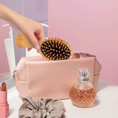 2 PCS Bamboo Brush for Hair Growth, Mini Bamboo Brush Anti-Static Mini Hair Brushs Massage Scalp Detangling Brushs Natural Wooden Pocket Travel Small Hairs Brushes for All Hairs