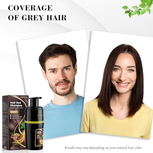 Dark Brown Hair Dye Shampoo 3-in-1 for Grey Coverage