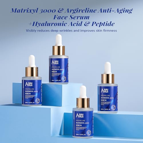 ANAI RUI 10% Argireline Serum+ Matrixyl 3000 Pure Hyaluronic Acid For Face Deep Wrinkle Reducer,Anti-Aging, Collagen Boosting, Peptides Serum for Face1.05 Fl.oz
