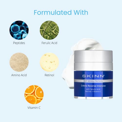 SKINN Cr?me Reverse with Ferulic Acid, Retinol and Vitamin C-Cr?me Reverse Intensive-Anti-Aging Cream with Hyaluronic Acid to Plump Skin Vitamin C Help to Improving Tone, Firmness of Skin