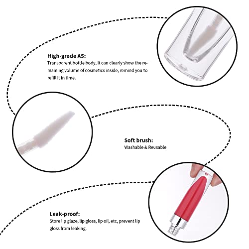 10Pcs 6.4ml Empty Lip Gloss Tubes with Wand & Stopper