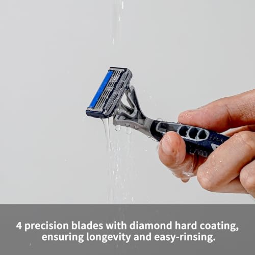 DORCO Pace Pro 4 Disposable Razors, 3 pack - Long Lasting 4 Blade Technology with a Precision Trimmer, Safety Guard Bar, Pivoting Head and Non-Slip Rubber Handle (3 Razors)