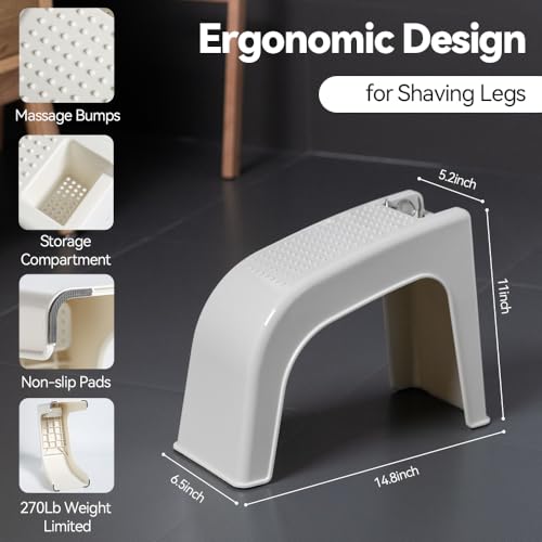 Shower Foot Rest for Shaving Legs - Non-Slip Pedicure Stool