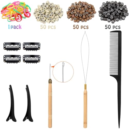 Hair Tinsel Kit 48 Inch, 18 Colors, 4320 Strands with Tools