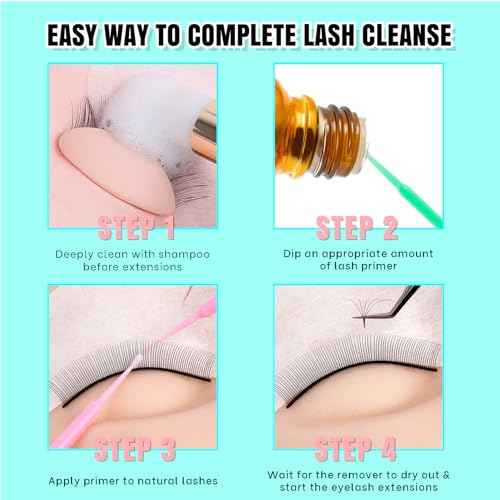 VAVALASH Lash Primer for Lash Extensions 15 ML Eyelash Extension Primer Increase Adhesive Bonding Power Easily Removes Proteins and Oils for Longer Lash Lasting Professional Use Only(15ML)