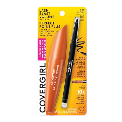COVERGIRL Lash Blast Volume Mascara(Very Black) & Perfect Point Plus Eyeliner Pencil (Black Onyx) - Twin Pack