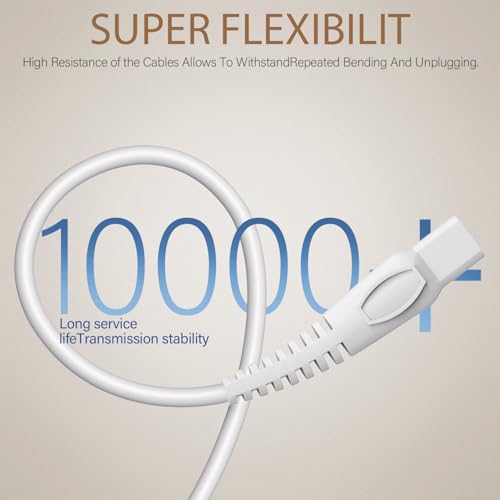 2 PCS Charging Cable for Flawless Legs Shaver, 5V Charger Cord for Finishing Touch Flawless Legs Razor Women Trimmer Power Cord Replacement, 5FT- Only for Finishing Touch Flawless Leg